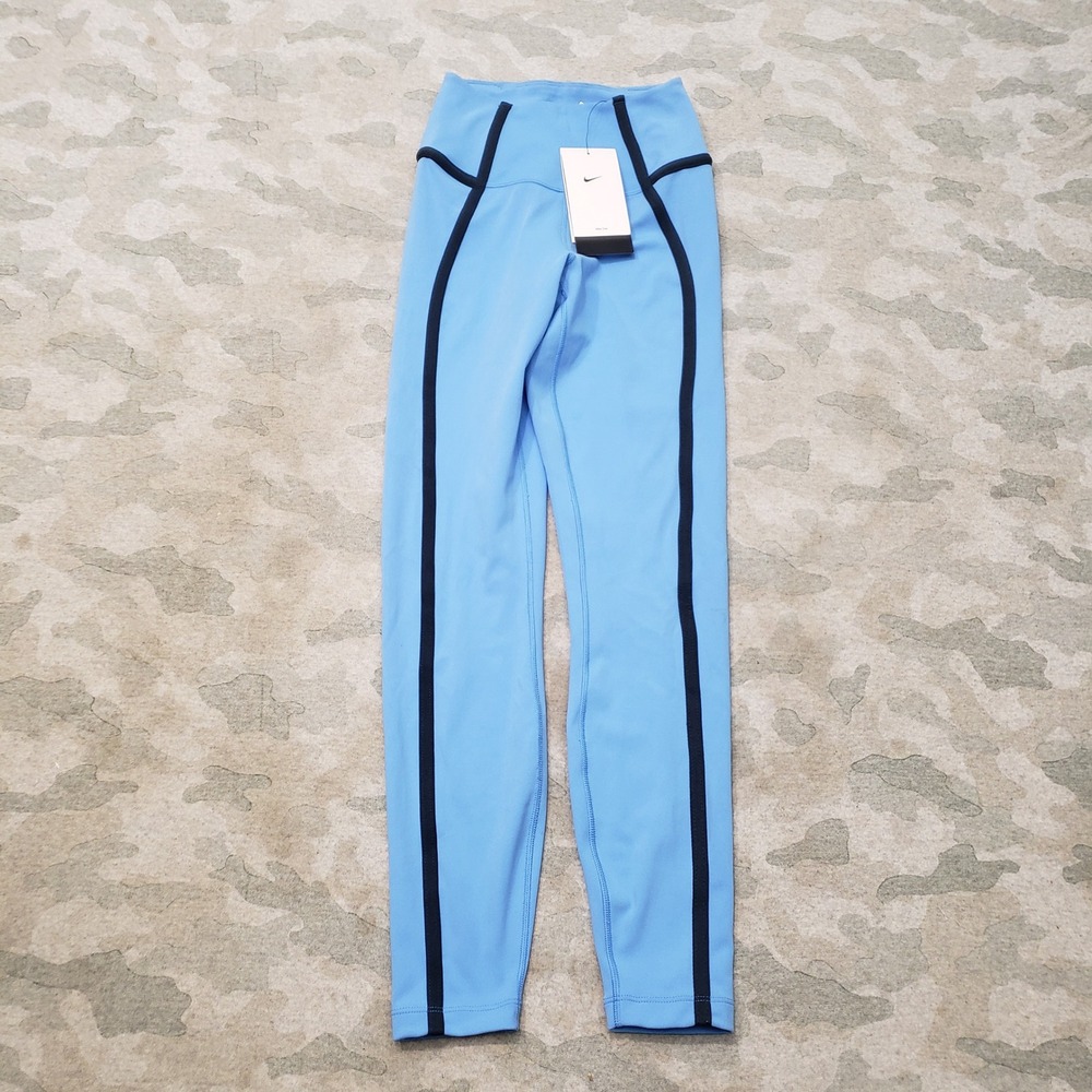 Nike Leggings Womens XS Blue Dri-FIT Activewear Pull On NWT Gym Fitness Yoga